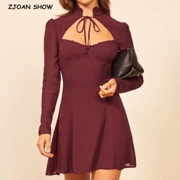 casual dresses vintage france style solid color hollow out women dress wine red long sleeve lacing up collar slim girl's mini 87us, Black;gray
casual dresses vintage france style solid color hollow out women dress wine red long sleeve lacing up collar slim girl's mini 87us, Black;gray