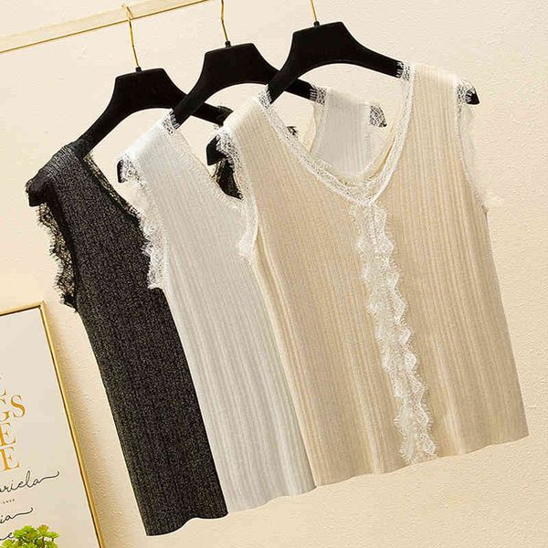 women's tanks & camis summer korean fashion lace knitted women v-neck sleeveless slim lady elegant bright silk white muj 
women's tanks & camis summer korean fashion lace knitted women v-neck sleeveless slim lady elegant bright silk white muj