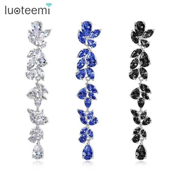 luoteemi new big exquisite leaf-shaped long drop earrings for women wedding party luxury cz three colors jewelry christmas gift, Bronze;silver
luoteemi new big exquisite leaf-shaped long drop earrings for women wedding party luxury cz three colors jewelry christmas gift, Bronze;silver