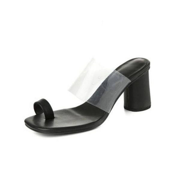 slippers pvc women peep toe fashion summer sandals transparent high heels ladies shoes comfortable solid female footwear, Black
slippers pvc women peep toe fashion summer sandals transparent high heels ladies shoes comfortable solid female footwear, Black
