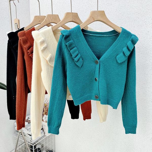 women's knits & tees fashion solid v-neck sweater cardigan women edge long sleeve femme blue black casual, White
women's knits & tees fashion solid v-neck sweater cardigan women edge long sleeve femme blue black casual, White