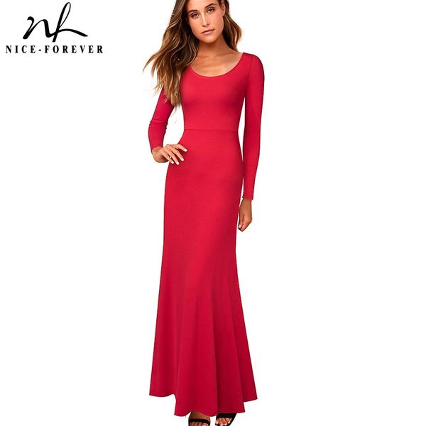 nice-forever elegant pure color backless long sleeve dresses party women flared long maxi dress 113 210419, White
nice-forever elegant pure color backless long sleeve dresses party women flared long maxi dress 113 210419, White