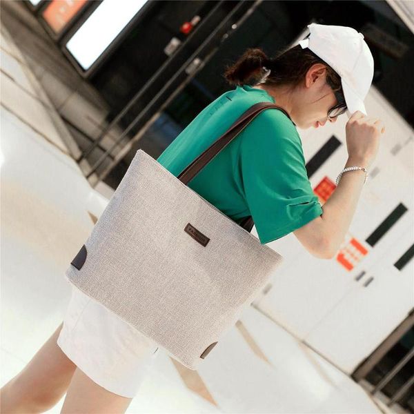 women shopping handbags canvas casual fashion shoulder bag large capacity tote decoration bags