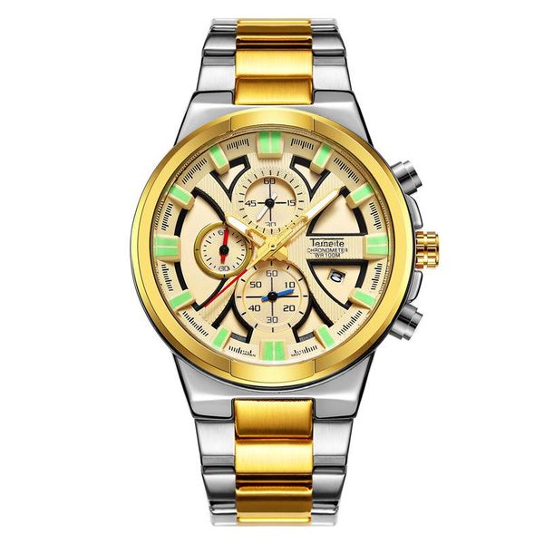 wristwatches men watchsmulti-function three-eye calendar net red waterproof watches creative hollow pointer craft watch steel band, Slivery;brown
wristwatches men watchsmulti-function three-eye calendar net red waterproof watches creative hollow pointer craft watch steel band, Slivery;brown