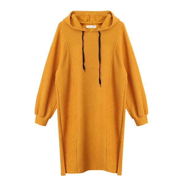 hooded casual sweatshirt dress knee length loose yellow khaki black solid autumn long sleeve d0790 210514, Black;gray
hooded casual sweatshirt dress knee length loose yellow khaki black solid autumn long sleeve d0790 210514, Black;gray