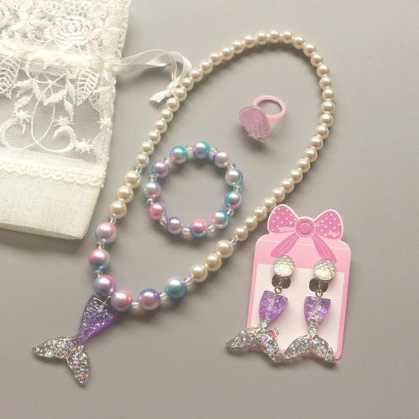 earrings & necklace beautiful mermaid scales animals cute ring bracelet cosplay jewelry set for kids girls christmas gift, Silver
earrings & necklace beautiful mermaid scales animals cute ring bracelet cosplay jewelry set for kids girls christmas gift, Silver