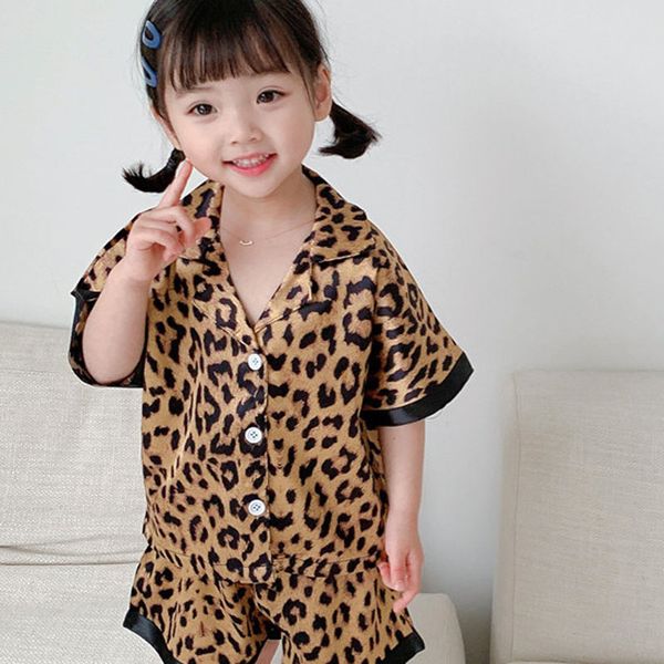 summer home service set korean childrens clothing 2021 boys girls cartoon leopard print pajamas two-piece cool clothing suit, White
summer home service set korean childrens clothing 2021 boys girls cartoon leopard print pajamas two-piece cool clothing suit, White