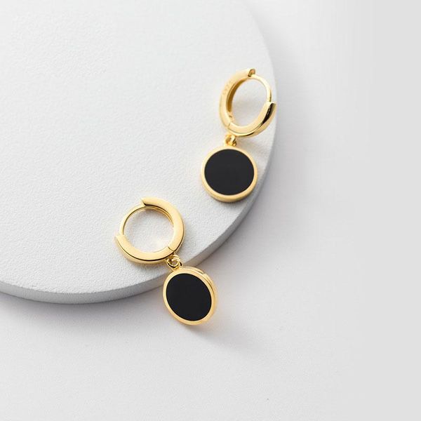 hoop & huggie real 925 sterling silver earrings with charm women laides black round circle korean style earings fashion jewelry 2021, Golden;silver
hoop & huggie real 925 sterling silver earrings with charm women laides black round circle korean style earings fashion jewelry 2021, Golden;silver