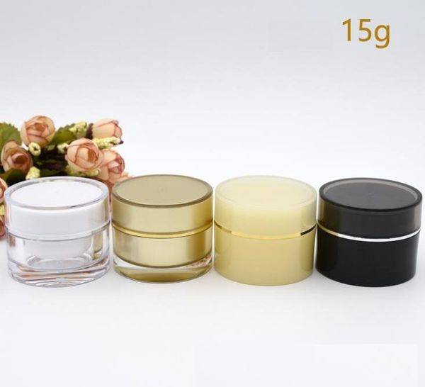 15g black white gold round acrylic cosmetic jar cream empty box container lotion bottles sn1209 storage & jars
15g black white gold round acrylic cosmetic jar cream empty box container lotion bottles sn1209 storage & jars