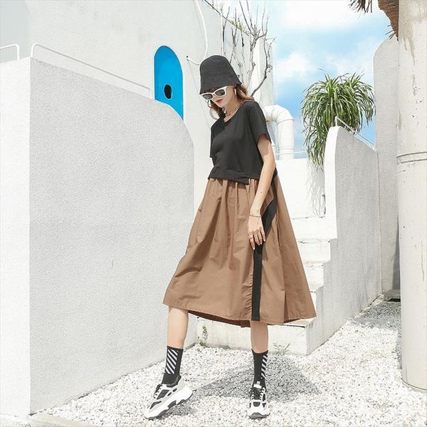 plus size summer fashion elegant women dresses patchwork pleated minority casual loose a line, Black;gray
plus size summer fashion elegant women dresses patchwork pleated minority casual loose a line, Black;gray