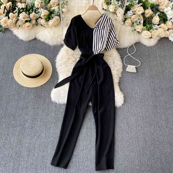 neploe work style ol temperament jumpsuits women high waist hip wide leg bodysuit hit color striped short sleeve playsuit summer 210423, Black;white
neploe work style ol temperament jumpsuits women high waist hip wide leg bodysuit hit color striped short sleeve playsuit summer 210423, Black;white