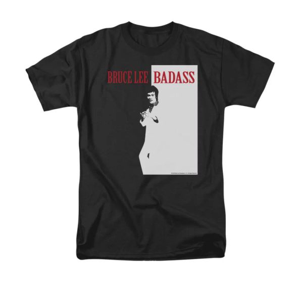 bruce lee/badass t-shirt sizes s-3x new, White;black