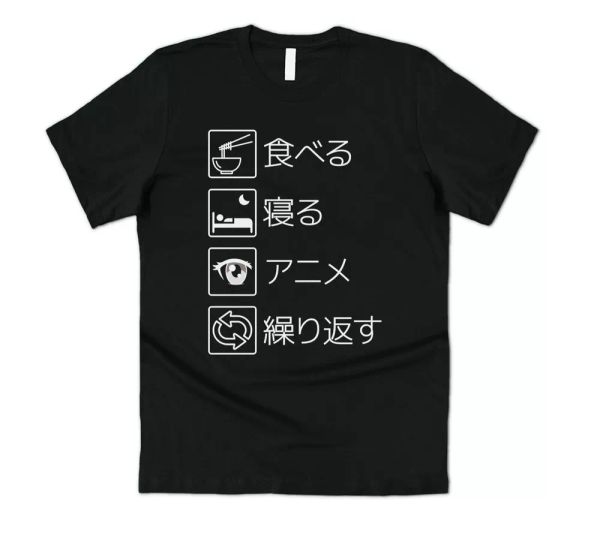eat sleep anime repeat t-shirt tee funny kawaii cute japanese graphic slogan, White;black
eat sleep anime repeat t-shirt tee funny kawaii cute japanese graphic slogan, White;black