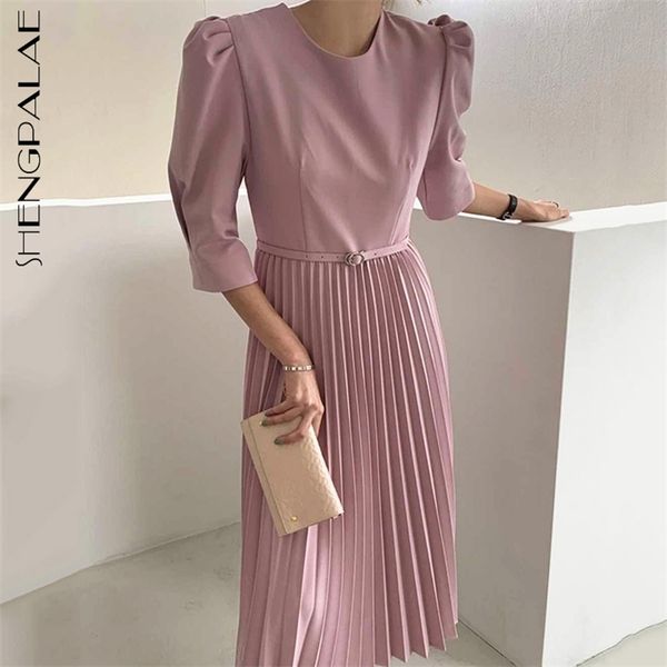 elegant pleated dress women's spring round neck loose short puff sleeve mid-calf dresses with belt 5b647 210427, Black;gray
elegant pleated dress women's spring round neck loose short puff sleeve mid-calf dresses with belt 5b647 210427, Black;gray