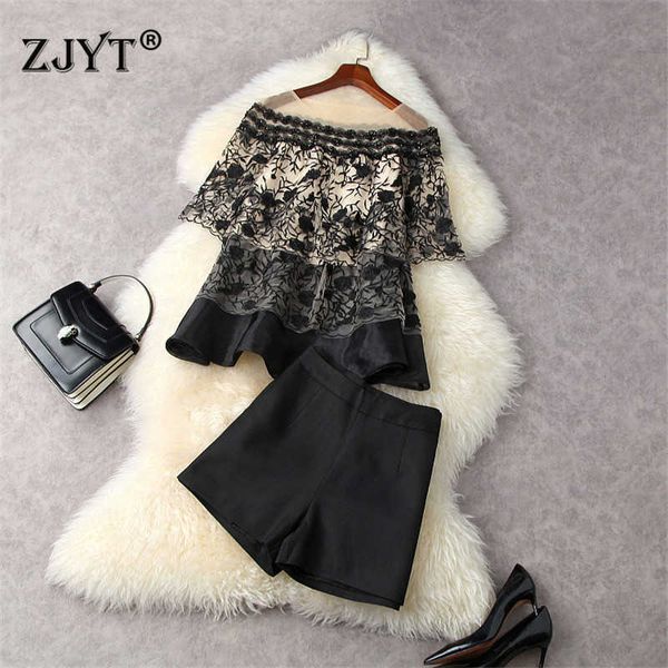 summer fashion vintage runway two piece sets women's beading embroidered mesh and shorts suit party office lady twinset 210601, White
summer fashion vintage runway two piece sets women's beading embroidered mesh and shorts suit party office lady twinset 210601, White