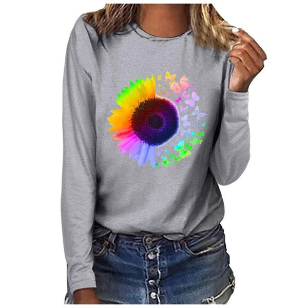 women's t-shirt sunflower women t-shirts long-sleeved female art printed casual girl flower printing graphic, White
women's t-shirt sunflower women t-shirts long-sleeved female art printed casual girl flower printing graphic, White
