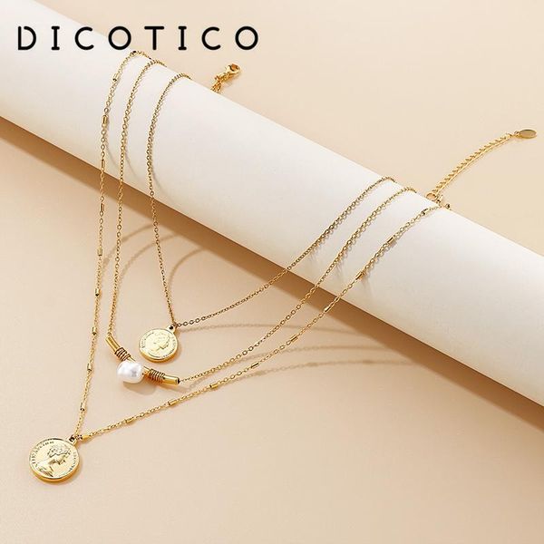 chains 3 layers chain necklace for women stainless steel korean mujer collar imitation pearl round portrait choker jewelry, Silver
chains 3 layers chain necklace for women stainless steel korean mujer collar imitation pearl round portrait choker jewelry, Silver