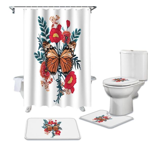 butterfly flowers green leaves illustration waterproof shower curtains set bathroom curtain and rug sets
butterfly flowers green leaves illustration waterproof shower curtains set bathroom curtain and rug sets