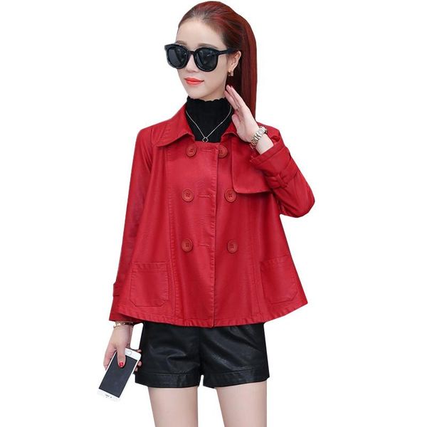 women's leather & faux uhytgf spring autumn jacket women fashion double-breasted elegant female short coat cute girl plus size 828, Black
women's leather & faux uhytgf spring autumn jacket women fashion double-breasted elegant female short coat cute girl plus size 828, Black