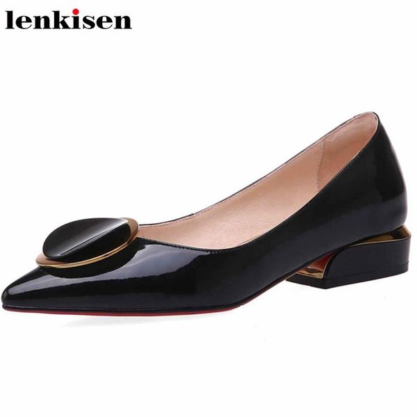 dress shoes lenkisen gladiator nature leather modern pointed toe round metal fasteners slip on med square heels daily wear sweet pumps l3f5, Black
dress shoes lenkisen gladiator nature leather modern pointed toe round metal fasteners slip on med square heels daily wear sweet pumps l3f5, Black