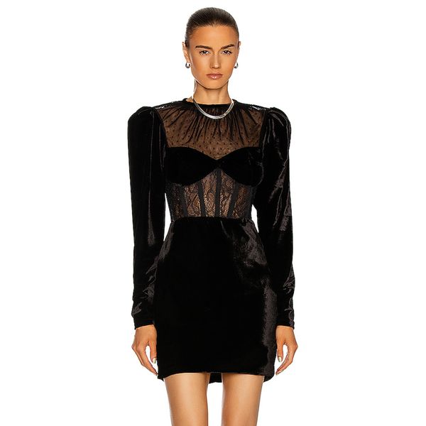 summer women elegant black lace mini dress lady long sleeve velvet club celebrity evening runway party 210423, Black;gray
summer women elegant black lace mini dress lady long sleeve velvet club celebrity evening runway party 210423, Black;gray