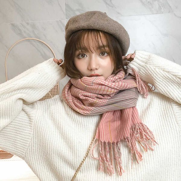 2021 korean plaid cashmere women's temperament in autumn and winter thousand bird lattice warm shawl scarf, Blue;gray
2021 korean plaid cashmere women's temperament in autumn and winter thousand bird lattice warm shawl scarf, Blue;gray
