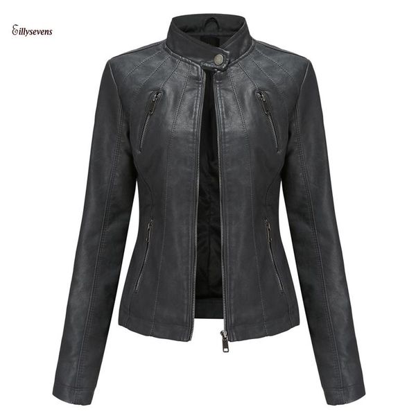 women's jackets faux leather stand-up collar zipper stitching solid color slim fit long sleeve motorcycle jacket outerwear, Black;brown
women's jackets faux leather stand-up collar zipper stitching solid color slim fit long sleeve motorcycle jacket outerwear, Black;brown