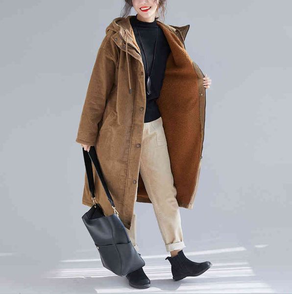 women's sheep coat, corduroy et above knee, loose hoodie, large cotton padded et, winter, Black
women's sheep coat, corduroy et above knee, loose hoodie, large cotton padded et, winter, Black