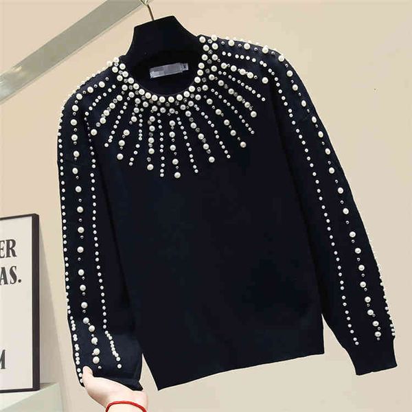 black studded beaded women's sweaters knit thick loose outerwear knitted jacket female knitwear crop sweater jumper, White;black
black studded beaded women's sweaters knit thick loose outerwear knitted jacket female knitwear crop sweater jumper, White;black