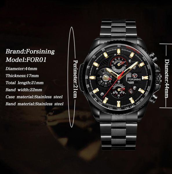 forsining mechanical watch mens multi-function stainless waterproof complete calendar military automatic watches montre relogio wristwatch, Slivery;brown
forsining mechanical watch mens multi-function stainless waterproof complete calendar military automatic watches montre relogio wristwatch, Slivery;brown