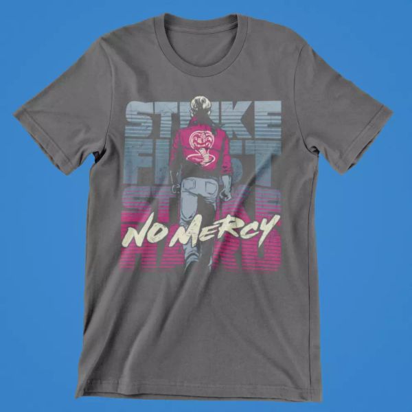 Cobra Kai Karate Kid T-Shirt Strike First 80s Retro Movie Tee Gift US Fight, White;black
Cobra Kai Karate Kid T-Shirt Strike First 80s Retro Movie Tee Gift US Fight, White;black