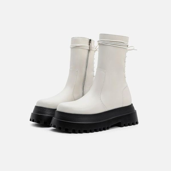 boots 2021 ankle for women thick bottom round toe genuine leather black white all-match botas feminina platform shoes
boots 2021 ankle for women thick bottom round toe genuine leather black white all-match botas feminina platform shoes
