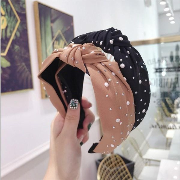 fashion hair accessories women solid color diamond pearl knotted wide-brimmed headband wild girl band headwear1
fashion hair accessories women solid color diamond pearl knotted wide-brimmed headband wild girl band headwear1