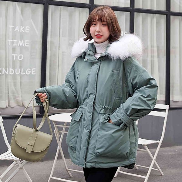 winter elegant women large real fur collar 90% white duck down coat hooded parkas casual loose pocket thick warm 210423, Black
winter elegant women large real fur collar 90% white duck down coat hooded parkas casual loose pocket thick warm 210423, Black