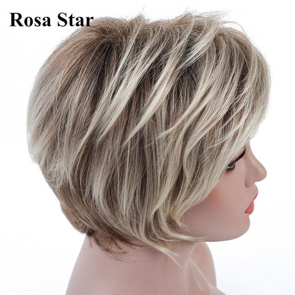 synthetic wigs rosa star short hair wig ombre brown mixed blonde natural daily heat resistant full for women, Black
synthetic wigs rosa star short hair wig ombre brown mixed blonde natural daily heat resistant full for women, Black