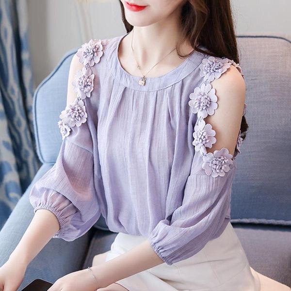 women's blouses & shirts chiffon blouse off shoulder short sleeve female summer 2021 hollow floral print three quarter lantern sweet, White
women's blouses & shirts chiffon blouse off shoulder short sleeve female summer 2021 hollow floral print three quarter lantern sweet, White