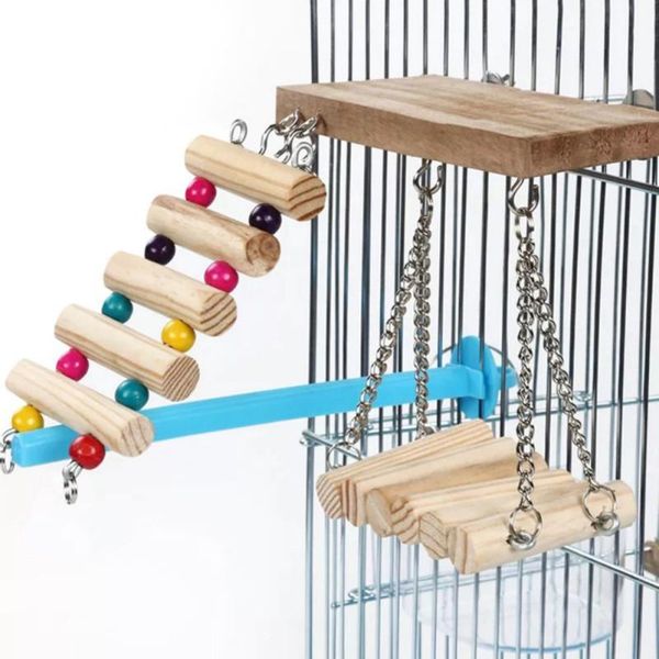 other bird supplies 3pcs wooden springboard ladder swing stand toy parrots birds pets ladders cage climbing hanging platform finches
other bird supplies 3pcs wooden springboard ladder swing stand toy parrots birds pets ladders cage climbing hanging platform finches