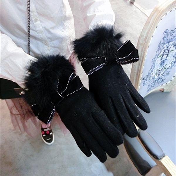 gloves khaki bow suede point warm thickened split finger cashmere and plush rabbit hair mouth women' winter touch screen, Blue;gray
gloves khaki bow suede point warm thickened split finger cashmere and plush rabbit hair mouth women' winter touch screen, Blue;gray