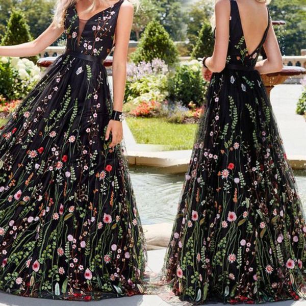 party dresses backlakegirls deep v neck sleeveless flowers embroidery evening dress open back a line full vestidos de fiesta largos, White;black
party dresses backlakegirls deep v neck sleeveless flowers embroidery evening dress open back a line full vestidos de fiesta largos, White;black