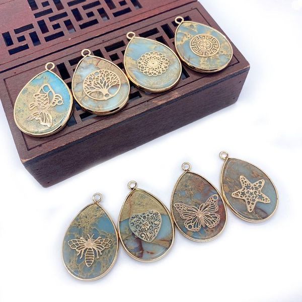 charms shoushan stone necklace pendant natural drop shaped edge retro fashion for jewelry making bulk accessories, Bronze;silver
charms shoushan stone necklace pendant natural drop shaped edge retro fashion for jewelry making bulk accessories, Bronze;silver