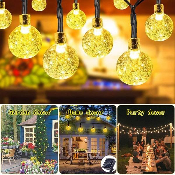 solar lamps 30/50leds 10m crystal ball light outdoor ip65 waterproof string fairy garlands for garden christmas decoration
solar lamps 30/50leds 10m crystal ball light outdoor ip65 waterproof string fairy garlands for garden christmas decoration