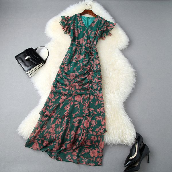 casual dresses summer short sleeve v neck green floral print chiffon ruffle detail draped mid-calf dress elegant lj18t10981 e4oz, Black;gray
casual dresses summer short sleeve v neck green floral print chiffon ruffle detail draped mid-calf dress elegant lj18t10981 e4oz, Black;gray