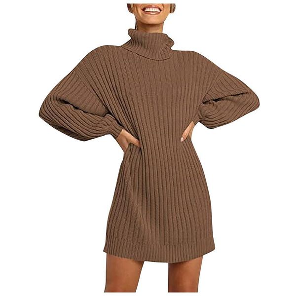 casual dresses women's turtleneck sweater female thick solid color loose mini dress long sleeve knitted bottoming shirt 2021, Black;gray
casual dresses women's turtleneck sweater female thick solid color loose mini dress long sleeve knitted bottoming shirt 2021, Black;gray