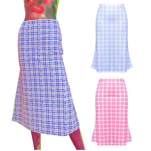 women's swimwear women bodycon midi skirts trendy pink blue plaid print high waist knee length stretch beach skirt for, White;black
women's swimwear women bodycon midi skirts trendy pink blue plaid print high waist knee length stretch beach skirt for, White;black