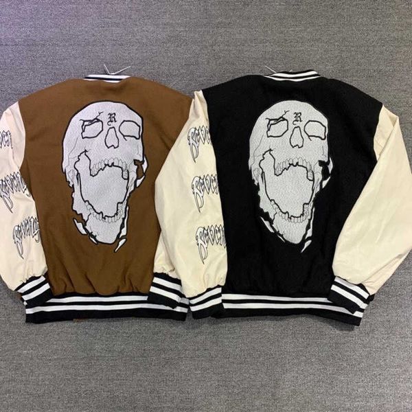 baseball jacket men women 1 quality embroidery leather sleeve coat jackets, Black;brown
baseball jacket men women 1 quality embroidery leather sleeve coat jackets, Black;brown