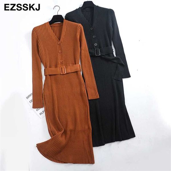 autumn winter knit long dres casual v neck slim bodycon sweater es office lady thick button with belt 211110, Black;gray
autumn winter knit long dres casual v neck slim bodycon sweater es office lady thick button with belt 211110, Black;gray