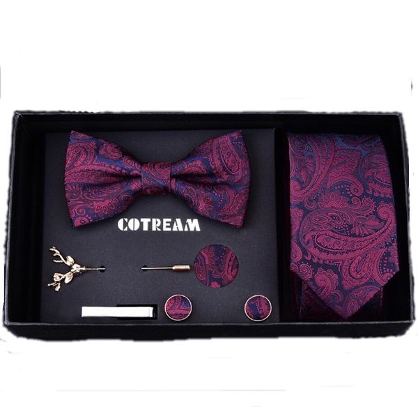 men's narrow tie butterfly set gift box 7pcs necktie 6cm paisley strip cufflinks tieclip broochpin blue fashion casual red bridegroom w, Black;blue
men's narrow tie butterfly set gift box 7pcs necktie 6cm paisley strip cufflinks tieclip broochpin blue fashion casual red bridegroom w, Black;blue