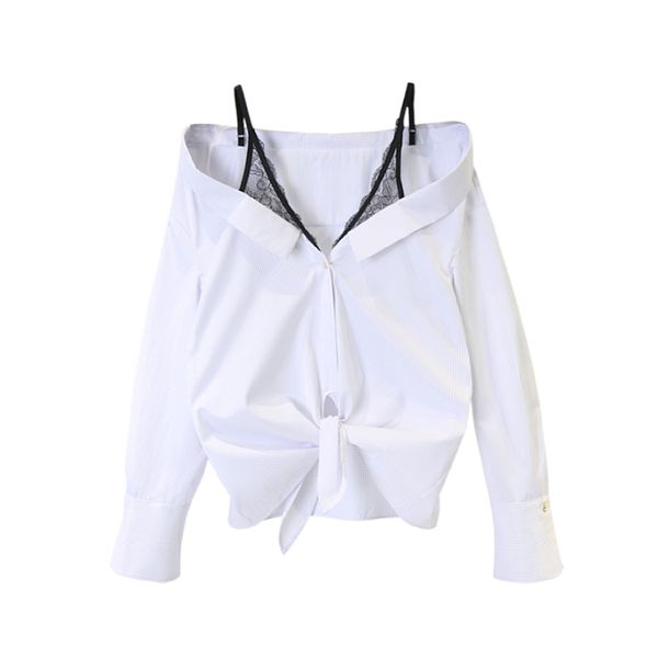 chic off-the-shoulder lace patchwork blouse womens shirts fake two piece womens spring long sleeve camisas mujer 210514, White
chic off-the-shoulder lace patchwork blouse womens shirts fake two piece womens spring long sleeve camisas mujer 210514, White