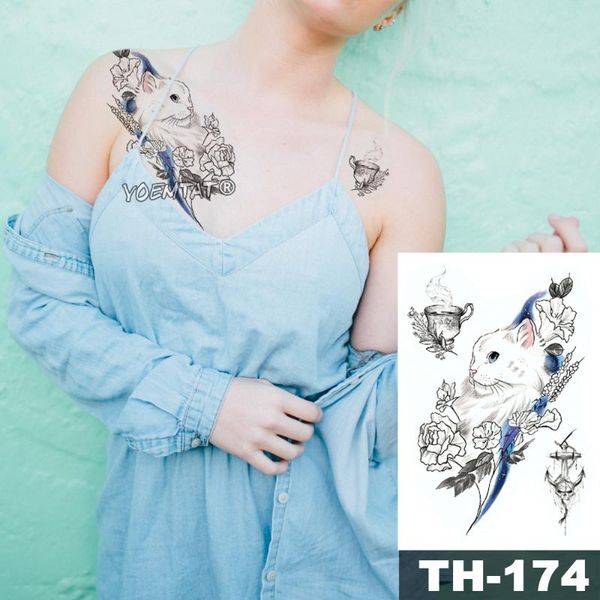 temporary tattoos waterproof tattoo sticker blue cat rose pattern tatoo water transfer teacup body art fake arm for women
temporary tattoos waterproof tattoo sticker blue cat rose pattern tatoo water transfer teacup body art fake arm for women