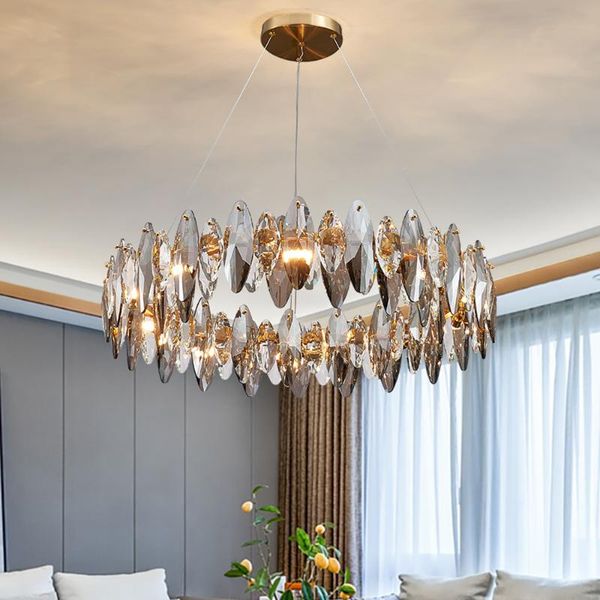 modern led chandeliers for living room bedroom crystal hanging lamp indoor lighting luxury smoky gray round cristal lustre
modern led chandeliers for living room bedroom crystal hanging lamp indoor lighting luxury smoky gray round cristal lustre